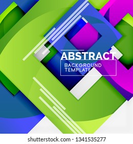 Composición cuadrada de color con texto. Fondo abstracto geométrico. Ilustración del vector
