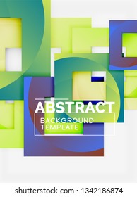 Composición cuadrada de color con texto. Fondo abstracto geométrico. Ilustración del vector