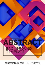 Composición cuadrada de color con texto. Fondo abstracto geométrico. Ilustración del vector