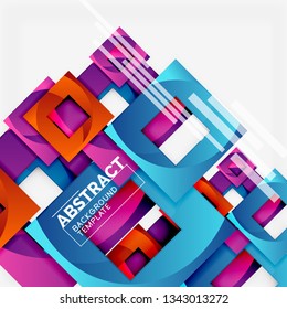 Composición cuadrada de color con texto. Fondo abstracto geométrico. Ilustración del vector