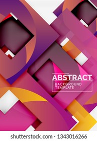 Composición cuadrada de color con texto. Fondo abstracto geométrico. Ilustración del vector