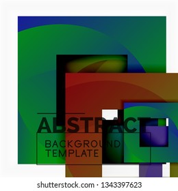 Composición cuadrada de color con texto. Fondo abstracto geométrico. Ilustración del vector