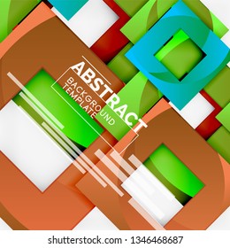 Composición cuadrada de color con texto. Fondo abstracto geométrico. Ilustración del vector