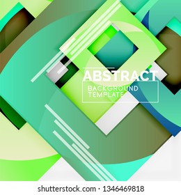 Composición cuadrada de color con texto. Fondo abstracto geométrico. Ilustración del vector