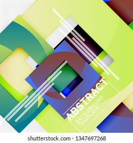Composición cuadrada de color con texto. Fondo abstracto geométrico. Ilustración del vector