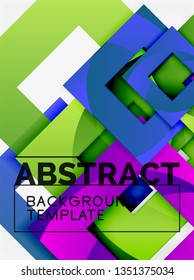 Composición cuadrada de color con texto. Fondo abstracto geométrico. Ilustración del vector