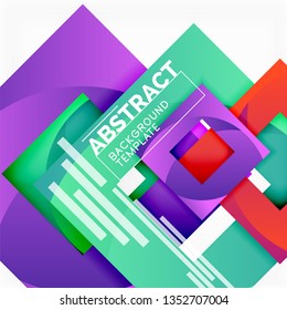Composición cuadrada de color con texto. Fondo abstracto geométrico. Ilustración del vector