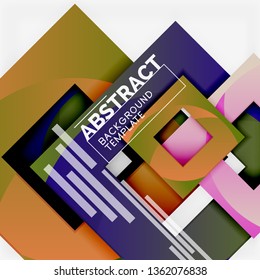 Composición cuadrada de color con texto. Fondo abstracto geométrico. Ilustración del vector