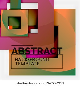 Composición cuadrada de color con texto. Fondo abstracto geométrico. Ilustración del vector