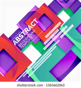 Composición cuadrada de color con texto. Fondo abstracto geométrico. Ilustración del vector