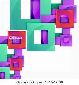 Composición cuadrada de color con texto. Fondo abstracto geométrico. Ilustración del vector