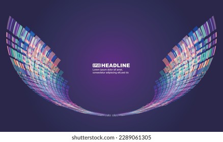 Color square dynamic graphics neon technology sense spatial background