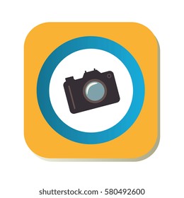 color square frame with analog camera
