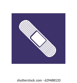 color square frame with ban aid element health vector illustration