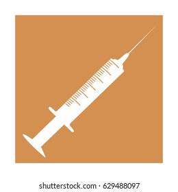 color square frame with syringe vector illustration