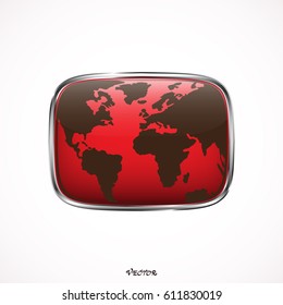 color square frame with world map vector illustration
