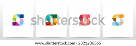 Color Square Geometric Mosaic Letter Logo Design S