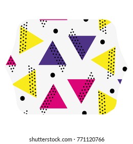 color square with geometric style figures background