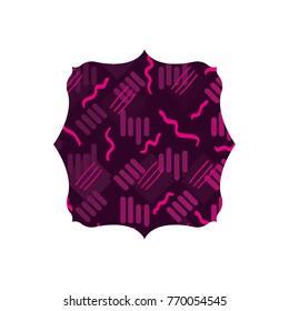 color square with graphic memphis geometric background