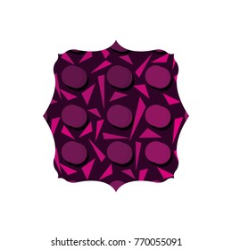 color square with graphic memphis style background