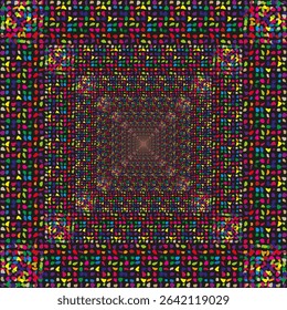 Color square grid. Multicolor pixel pattern. Bright abstract layout. Vector digital form.
