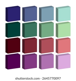 Grade quadrada de cores. Pinte a coleção de amostras. Padrão de ladrilho de gradiente. Amostras de cores vetoriais.