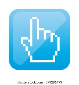 color square with hand cursor icon vector illustration