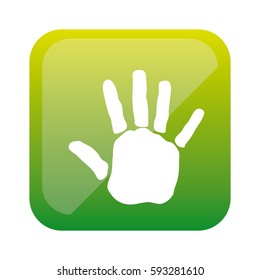 color square with handprint icon vector illustration