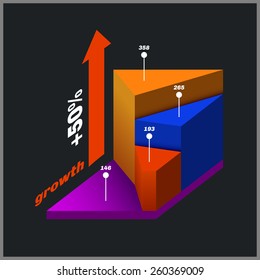 Color square isometric diagram, info graphic. 