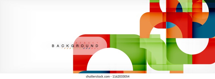 Color square shapes, geometric modern abstract background. Vector illustration