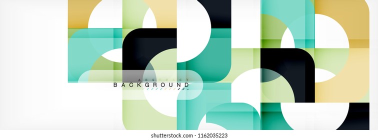 Color square shapes, geometric modern abstract background. Vector illustration