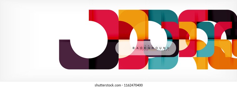 Color square shapes, geometric modern abstract background. Vector illustration