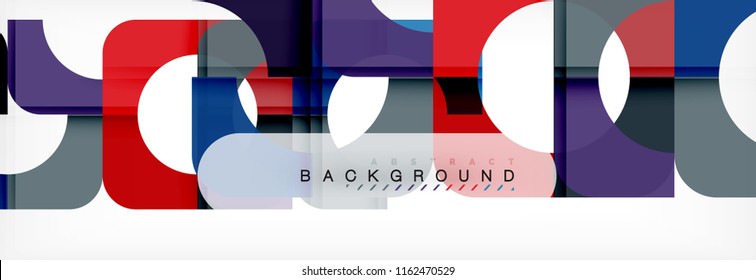 Color square shapes, geometric modern abstract background. Vector illustration