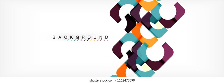 Color square shapes, geometric modern abstract background. Vector illustration
