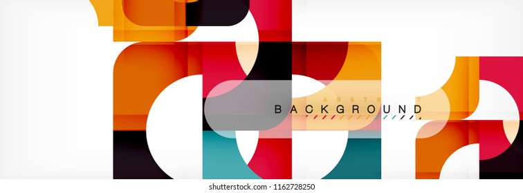 Color square shapes, geometric modern abstract background. Vector illustration