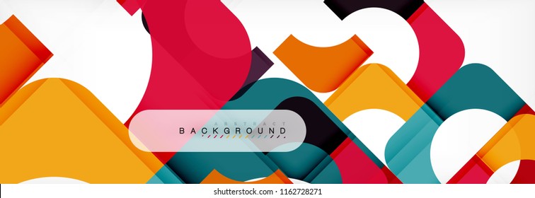 Color square shapes, geometric modern abstract background. Vector illustration