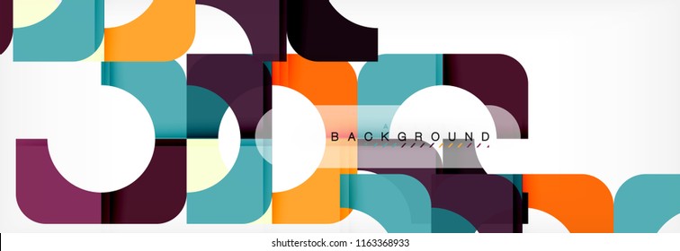Color square shapes, geometric modern abstract background. Vector illustration