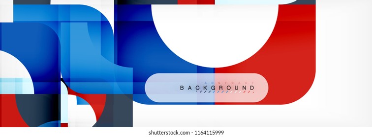Color square shapes, geometric modern abstract background. Vector illustration