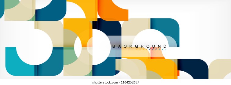 Color square shapes, geometric modern abstract background. Vector illustration