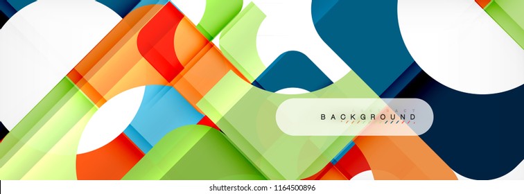 Color square shapes, geometric modern abstract background. Vector illustration