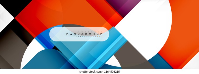 Color square shapes, geometric modern abstract background. Vector illustration