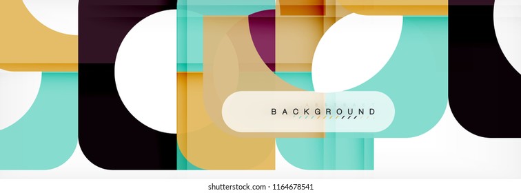 Color square shapes, geometric modern abstract background. Vector illustration