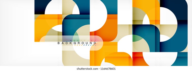 Color square shapes, geometric modern abstract background. Vector illustration