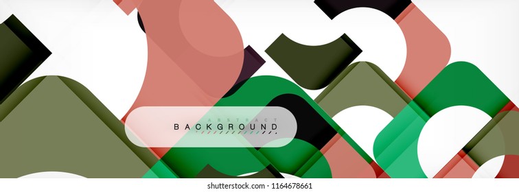 Color square shapes, geometric modern abstract background. Vector illustration