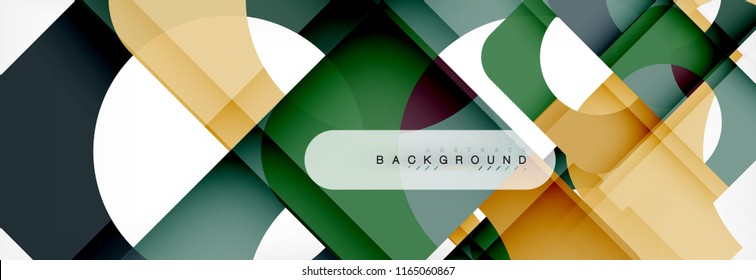 Color square shapes, geometric modern abstract background. Vector illustration
