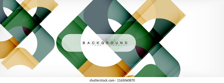 Color square shapes, geometric modern abstract background. Vector illustration
