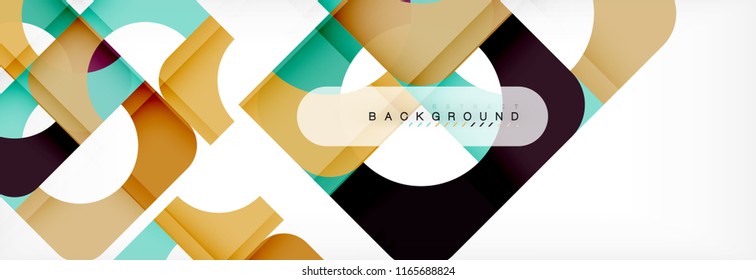 Color square shapes, geometric modern abstract background. Vector illustration