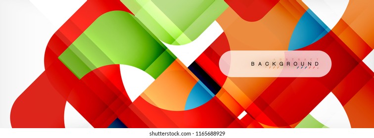 Color square shapes, geometric modern abstract background. Vector illustration
