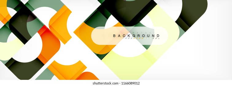 Color square shapes, geometric modern abstract background. Vector illustration
