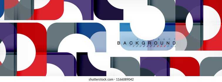 Color square shapes, geometric modern abstract background. Vector illustration